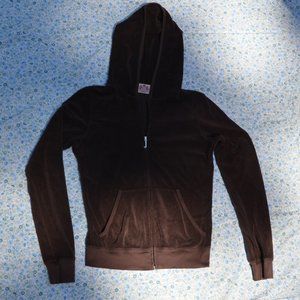 Juicy Couture Brown Zip Hoodie Purple Graphic M